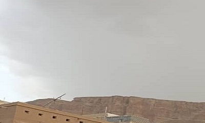 مديرية شبام تشهد امطار غزيرة تاثرا بحالة عدم الاستقرار الجوي لبلادنا