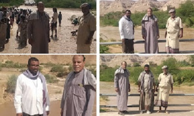 الأمين العام غالب السماحي يتفقد أضرار الأمطار والسيول بمديرية السوم