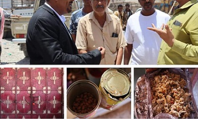 إدارة الإصحاح البيئي تضبط عدد سبعة مطاعم و عدد أثنين صوالين بمديرية الشحر