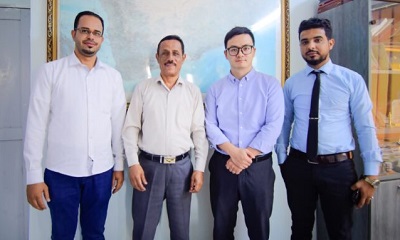 المدير الإقليمي بالشرق الأوسط لشركة سونوسكيب العالمية في زيارة لمدير مكتب الصحة بمدينة سيئون