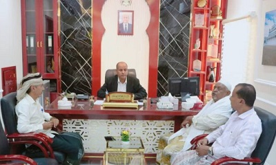 مدير عام سيئون يبحث مع قيادة المجلس الإنتقالي الجنوبي بمديرية سيئون سبل تعزيز العمل المشترك في خدمة المديرية
