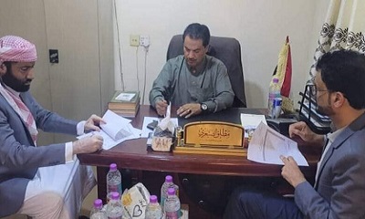إجراء عملية الاستلام والتسليم بين مدير عام ميناء الوديعة البري الخلف والسلف
