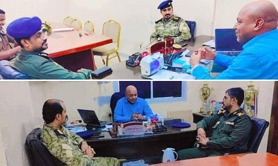 مناقشة سبل تطوير التعاون المشترك بين إدارة مكافحة المخدرات ومكتب الشباب والرياضة بساحل حضرموت
