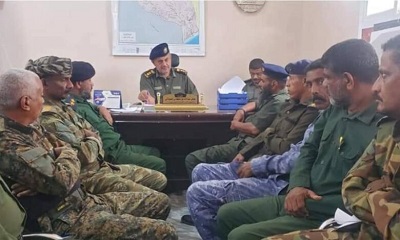 مدير أمن غيل باوزير يناقش خطة تأمين العملية الامتحانية لشهادة الثانوية في المديرية