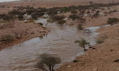أمطار غزيرة تشهدها عدد من مديريات وادي حضرموت 