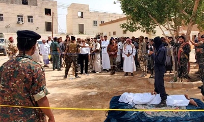 شرطة حضرموت الوادي والصحراء والنيابة العامة تنفذان حكم قصاص بالاعدام في المحكوم عليه عبدالله منصور بن مرضاح