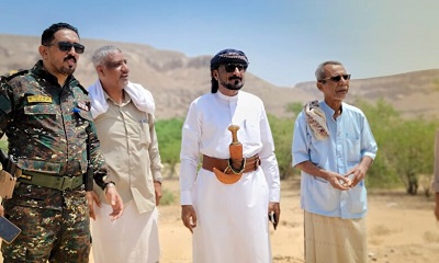 مدير عام شبام يتفقد الآثار المتواجدة في مستوطنة جوجه غرب مدينة شبام