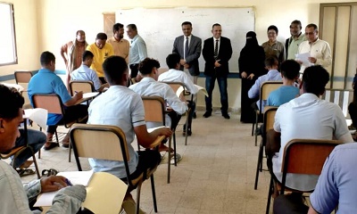 الأمين العام للمجلس المحلي بحضرموت يدشن الإمتحانات الوزارية بمعاهد التعليم الفني