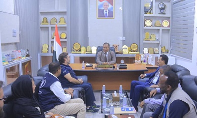 وكيل المحافظة يبحث مع المدير القُطري لبرنامج الغذاء العالمي في اليمن تحديث آليات تدخلات البرنامج الإنسانية 