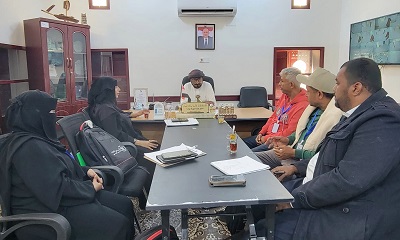 مدير عام شبام يلتقي فريق المسح الميداني لبرنامج الغذاء العالمي ويبحث آلية المسح المتبعة