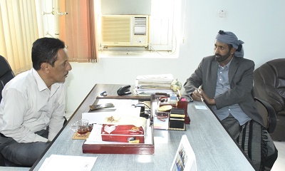 الدكتور العمودي وبن شملان يناقشان الأوضاع الصحية بمديرية حريضة