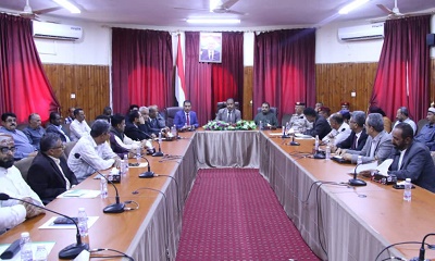 برئاسة  الوكيل العامري تنفيذي وادي حضرموت يناقش تقارير  نشاط عدد من المكاتب التنفيذية وأداء مديرية رخية 