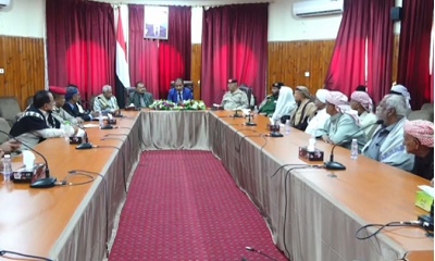 برئاسة الوكيل العامري لقاء للجنة الامنية بوادي وصحراء حضرموت ومرجعية قبائل حضرموت