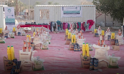 مؤسسة البادية تنفذ مشروع السلة الغذائية وكسوة الشتاء في حضرموت