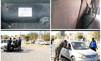 شرطة السير بالشحر تدشن حملة تفتيشية لضبط المركبات المحولة للغاز بطرق عشوائية