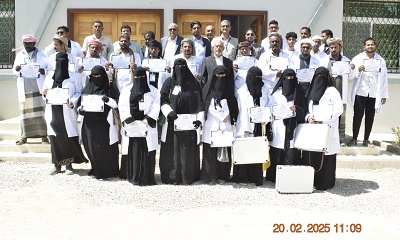 اختتام الدورة التدريبية لتأهيل عمال صحة الحيوان في المجتمع بمديريات حضرموت الوادي والصحراء