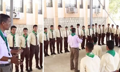 سكرتير كشافة حضرموت الساحل في زيارة تفقدية للفرقة الكشفية بالثانوية النموذجية اعلام المفوضية 