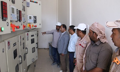 الوكيل العامري يدشن تشغيل عشرة ميقا إضافية قدرة تحويلية بمحطة تريم