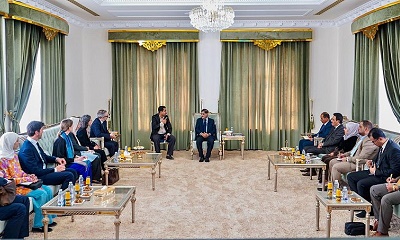 عضو مجلس القيادة الرئاسي البحسني يلتقي رئيس بعثة الاتحاد الأوروبي وسفيرا فرنسا وهولندا