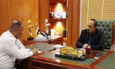 محافظ حضرموت يبحث مع مدير عام الصحة جهود المشافي والترتيبات المُنظِّمة لعيد الفطر المبارك