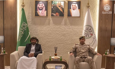 الشيخ بن حبريش يلتقي في الرياض بقائد القوات المشتركة