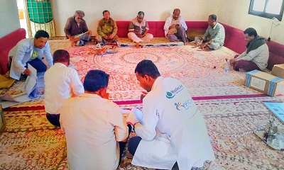 مدير مكتب الصحة برخية يستقبل وفدًا من مكتب الصحة بوادي حضرموت خلال الحملة الميدانية النشاط الإيصالي
