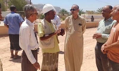 مدير عام المؤسسة المحلية للمياه بوادي حضرموت يتفقد مشروع الطاقة الشمسية لحقل دمون ويزور مؤسسة الوداد للتنمية