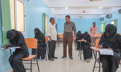 الحامد يتفقد العملية الاختبارية بالمعهد العالي لتدريب المعلمين بالمكلا