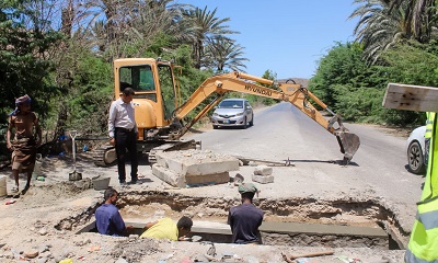 الخط الدولي في بروم ميفع يشهد إصلاح عبارات الجسور الأرضية