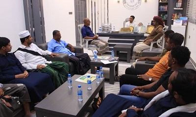 مدير عام مكتب وزارة الشباب والرياضة بوادي حضرموت يلتقي بالمعلقين الرياضيين