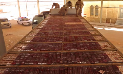 كتيبة أمن الوديعة تحبط تهريب مليونًا وخمسة آلاف قرص مخدر كانت في طريقها إلى السعودية مخبأة في شاحنة تبريد