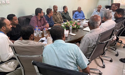 لقاء مشترك بمكتب وزارة الصحة العامة والسكان يناقش أوضاع المنشآت الطبية الخاصة بحضرموت الساحل