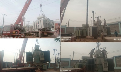 تشغيل محول مؤقت لتغذية خطوط محطة الغرف التحويلية