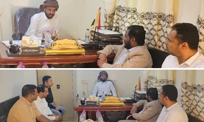 مدير عام ميناء الوديعة البري يلتقي مدير عام مكتب الزراعة بوادي حضرموت لمناقشة آلية التعاون المشترك في تسهيل إجراءات عبور الشاحنات