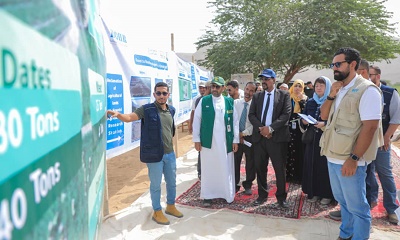 وفد من برنامج الأغذية العالمي ومركز الملك سلمان يطلع على إنجازات مشروع “من الغذاء إلى الصمود” في مديريتي تريم وبروم ميفع