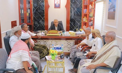 مدير عام سيئون يناقش الأوضاع الخدمية بحي السحيل الغربي بمدينة سيئون