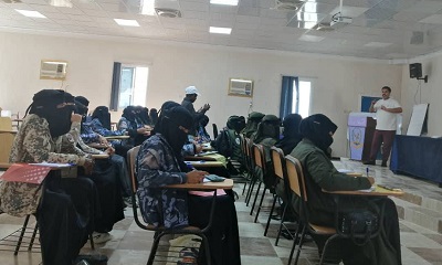 برعاية مدير عام الأمن والشرطة /العميد مطيع سعيد المنهالي.. شبكة الشرطيات بساحل حضرموت تنفذ ورشة عمل في تطوير مهارات القيادة والتفاوض