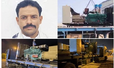 وصول مولد كهربائي إلى منفذ ميناء الوديعه البري لرفع قدرة التيار الكهربائي بالمنفذ