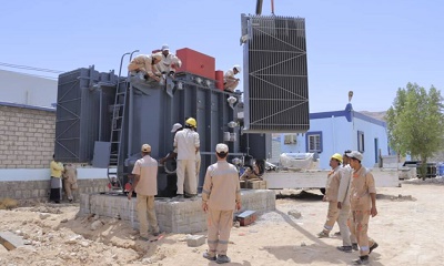 وصول سادس محول قدره لتعزيز و تأهيل محطات التحويل بكهرباء وادي حضرموت بقدرة 20-25 ميقا فولت امبير