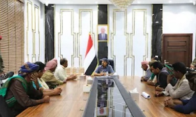 المحافظ بن ماضي يلتقي مقادمة قبائل سيبان ويثمن مواقفهم النبيلة تجاه حضرموت ووحدة كلمة أبنائها