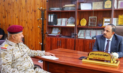 محافظ حضرموت يناقش مع قائد المنطقة العسكرية الأولى جوانب تعزيز الأمن والاستقرار
