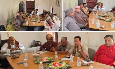 الاستاذ أنيس سالم السماحي المدير العام لمديرية السوم يترأس اجتماع المكتب التنفيذي بالمديرية