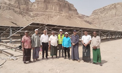 مدير عام المؤسسة المحلية للمياه بوادي حضرموت يتفقد مشروع الطاقة الشمسية بتريم قدرة 626 كيلو واط