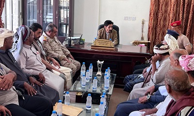 مدير عام مديرية العبر يعقد لقاءً موسعاً مع الشخصيات الاجتماعية والقيادات التنفيذية والعسكرية والأمنية
