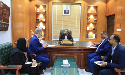 محافظ حضرموت يبحث مع وفد صندوق الأمم المتحدة للسكان (UNFPA) جوانب تعزيز التعاون الإنساني