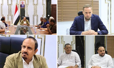 محافظ حضرموت يلتقي ممثل شركة “أورتسلا” لبحث صيانة محطات الكهرباء العاملة بالمازوت