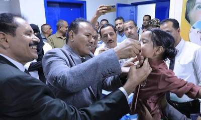 الوكيل العامري يدشن حملة التحصين ضد شلل الأطفال بوادي وصحراء حضرموت