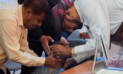 تدشين الحملة الوطنية للتحصين ضد شلل الأطفال الجولة الثانية بمديرية شبام