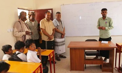 مدير عام مديرية غيل باوزير ومدير التربية في زيارة تفقدية لعدد من مدارس المناطق الريفية