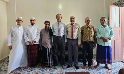 أستاذ التاريخ بجامعة عدن ومؤلف الموسوعة اليافعية الدكتور نادر العمري يزور جامعة الأحقاف 